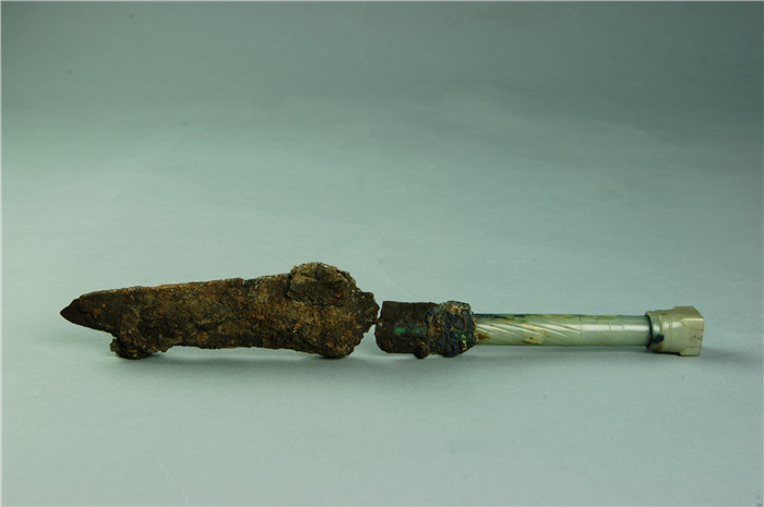 An Iron Sword with a jade handle