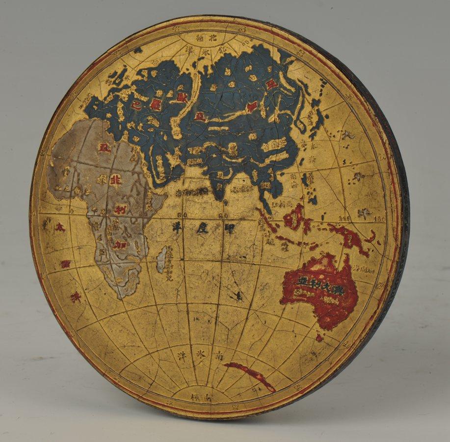  Hu Kaiwen Inkcake with World Map Motif
