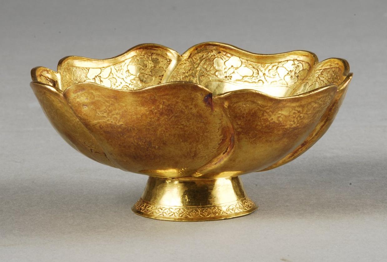  Okra Flower-shaped Golden Cup